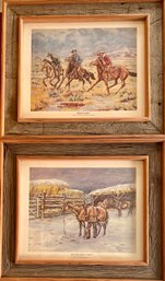 (2) Ben Cooper Custom Barn Wood Framed Prints - Sanctuary, Winter Won't Wait.