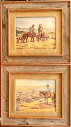 (2) Ben Cooper Custom Barn Wood Framed Prints - Challenge, Campbell County Odyssey