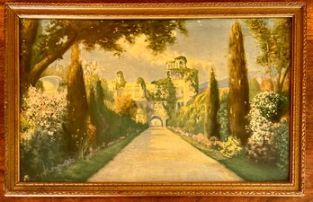 Vintage Leon Dore Cardboard Poster Print In Wood Frame Gifted In 1948