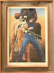 1995 John H. Shellhart ' A Mugging In Ol' Cheyenne' Signed Limited Edition Print 30 Of 500 In Barnwood Frame