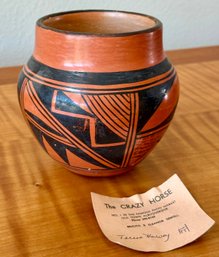 Teresa Harvey Hopi Pot With Original Paperwork