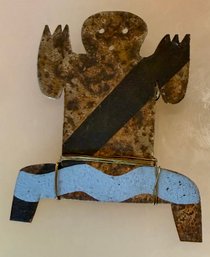 Hand Made Metal Folk Art Pin Signed