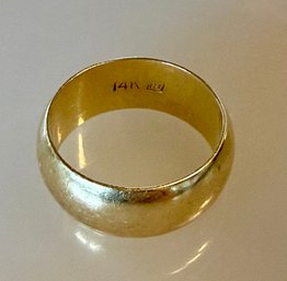 Vintage 14k Gold Ring Band By H B - Size - 6.75 - Weight 6.84 Grams