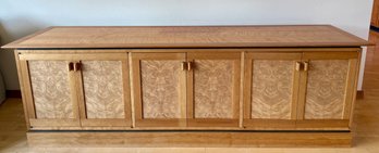 Stunning Harvey Mastalir Custom Built Solid Wood, Burl Wood 84 Inch Audio Cabinet