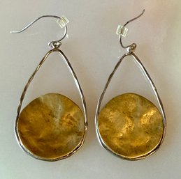 Pair Of Waxing Poetic Nomad Earrings Brass & Sterling Silver
