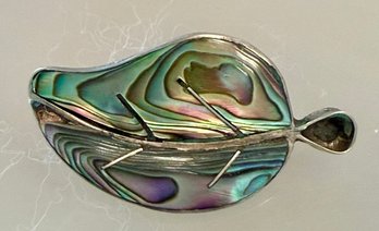 Vintage Mexico Sterling Silver & Abalone Pin (as Is) - 2.51 Grams