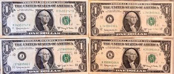 (4) 1963 Series A & B Dollar Bill Currency