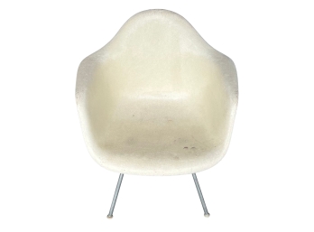 1960's Herman Miller Egg Shell Fiber Glass Chair With Stainless Legs