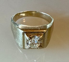 Antique 10K Gold & Diamond Men's Size 11 - Total Weight 11.92 Grams