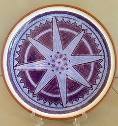 Terra Cotta Folk Art Pottery Platter By Hammett