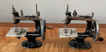 (2) Vintage Miniature Sewing Machines - Singer And Peter Pan