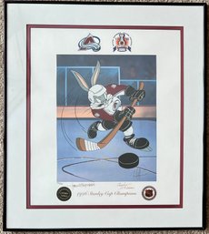 Signed Limited Edition ' He Shoots, He Scores' Charles And Tom McKimson Colorado Avalanche 1996 388 Of 500