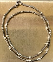 Vintage Sterling Silver 17 Inch Bead And Wire Wrap Necklace - Total Weight