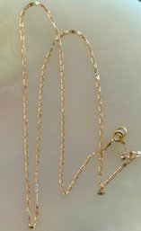 Vintage 14k Tricolor Gold Mariner Link Chain 20' Necklace - 1.59 Grams Total