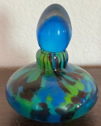 Murano Hand Blown Glass Perfume Bottle With Glass  Dauber