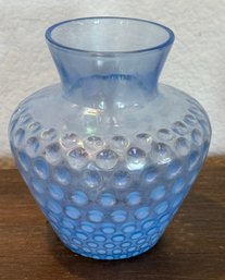 Beautiful Blue Dot Iridescent Vase