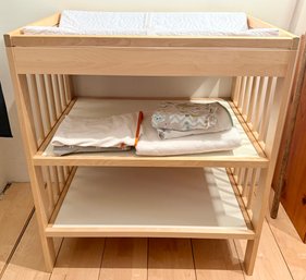 L A Baby Light Wood 2 Tier Changing Station With Pad
