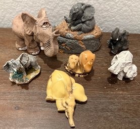 Assorted International Elephant Figurines - Buffalo Bone - Hawaii - Germany - St. Martin