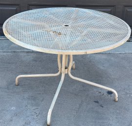 Mid Century Wrought Iron Table Painted Cream