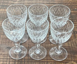 (6) Vintage Royal Brierley English Crystal 5.5' Glasses Signed