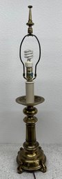 Vintage Stiffel Solid Brass 32.5' Table Lamp With Harp And Finial