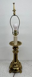 Vintage Stiffel Solid Brass 32.5' Table Lamp With Harp And Finial