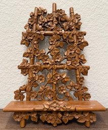Vintage Homeco Intricate Trellis Wall Shelf Or Book Stand