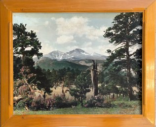 Fred Payne Clatworthy (1875 - 1953) Autochrome Lumiere Screen Plate Photograph Estes Park Wood Frame
