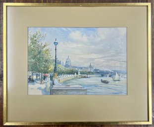 Charles James Lauder RSW London Embankment Framed Print