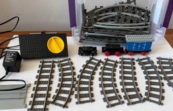 Lego Genuine Vintage 9 Volt Train Set With Power Box, Train Pieces, And Track