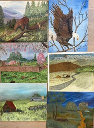 (6) Original Oil Paintings By Selma Williams 16' X 20' Unframed