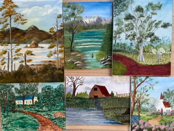 (6) Original Oil Paints By Selma Williams Unframed