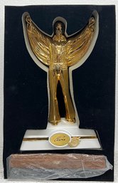 Vintage Elvis Gold Encore 750 Ml Decanter With Wood Base And Original Box