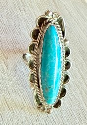 Vintage Fred Maloney Navajo Turquoise Ring Size 8.25 - Total Weight 25.12 Grams
