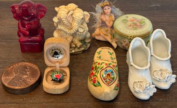Trinkets And Souvenir - Elephant Lip Stick, Fairy Box, Holland Shoe, Santa Bug