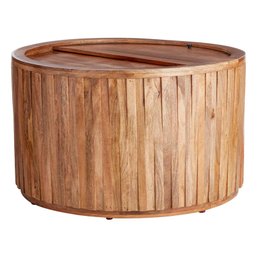 At Home Havana Drum Table With Natural Wood Finish