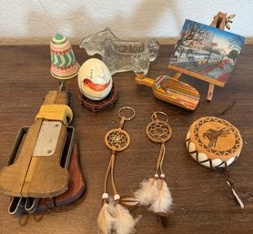 Miniature Resin Painting, Scotty Dog Creamer, Mini Wood Scoop, Dreamcatchers, Painted Egg, Rug Hook