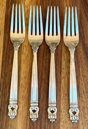 (4) Royal Danish International Sterling Silver 7' Forks - 238.9 Grams