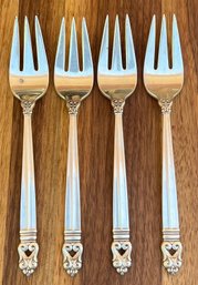 (4) Royal Danish International Sterling Silver 6 1/4' Forks - 219 Grams