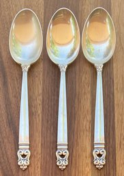 (3) Royal Danish International Sterling Silver 8.5' Serving Spoons - 229 Grams