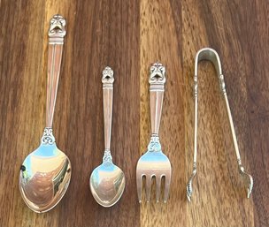 (3) Royal Danish International Sterling Silver 4' Small Serving Pieces And 6' Spoon - 93 Grams