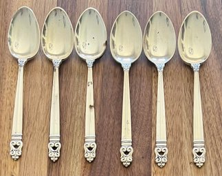 (6) Royal Danish International Sterling Silver 6' Spoons -  211 Grams
