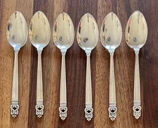 (6) Royal Danish International Sterling Silver 6' Spoons -  196 Grams