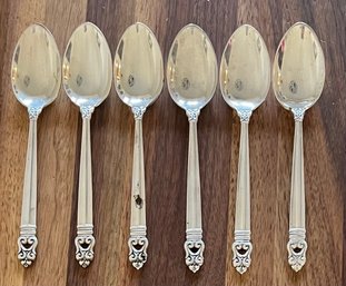 (6) Royal Danish International Sterling Silver 6' Spoons -  199 Grams
