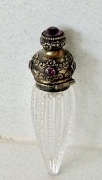 1880's Blackinton Co. Vermeil Sterling Silver Crystal Amethyst Chatelain Perfume Bottle