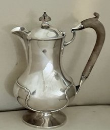 Antique Mapin & Webb Sterling Silver Coffee Pot W Wood Top And Handle  - Total Weight - 494.53 Grams