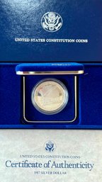 1987S Proof  90 Percent Silver Dollar Coin 200th Anniversary With Original Box And Paperwork