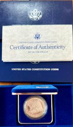1987S Proof  90 Percent Silver Dollar Coin 200th Anniversary With Original Box And Paperwork