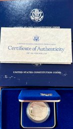 1987S Proof  90 Percent Silver Dollar Coin 200th Anniversary With Original Box And Paperwork