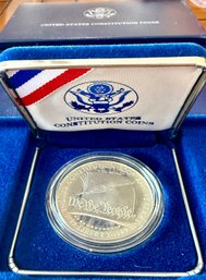 1987S Proof  90 Percent Silver Dollar Coin 200th Anniversary With Original Box